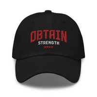 Black & Red Bent Logo Dad Hat