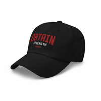 Black & Red Bent Logo Dad Hat