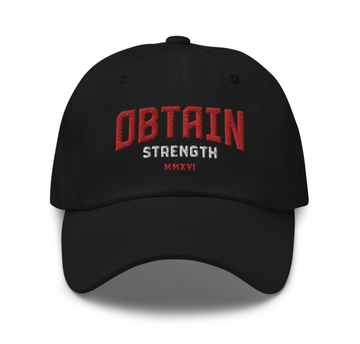 Black & Red Bent Logo Dad Hat
