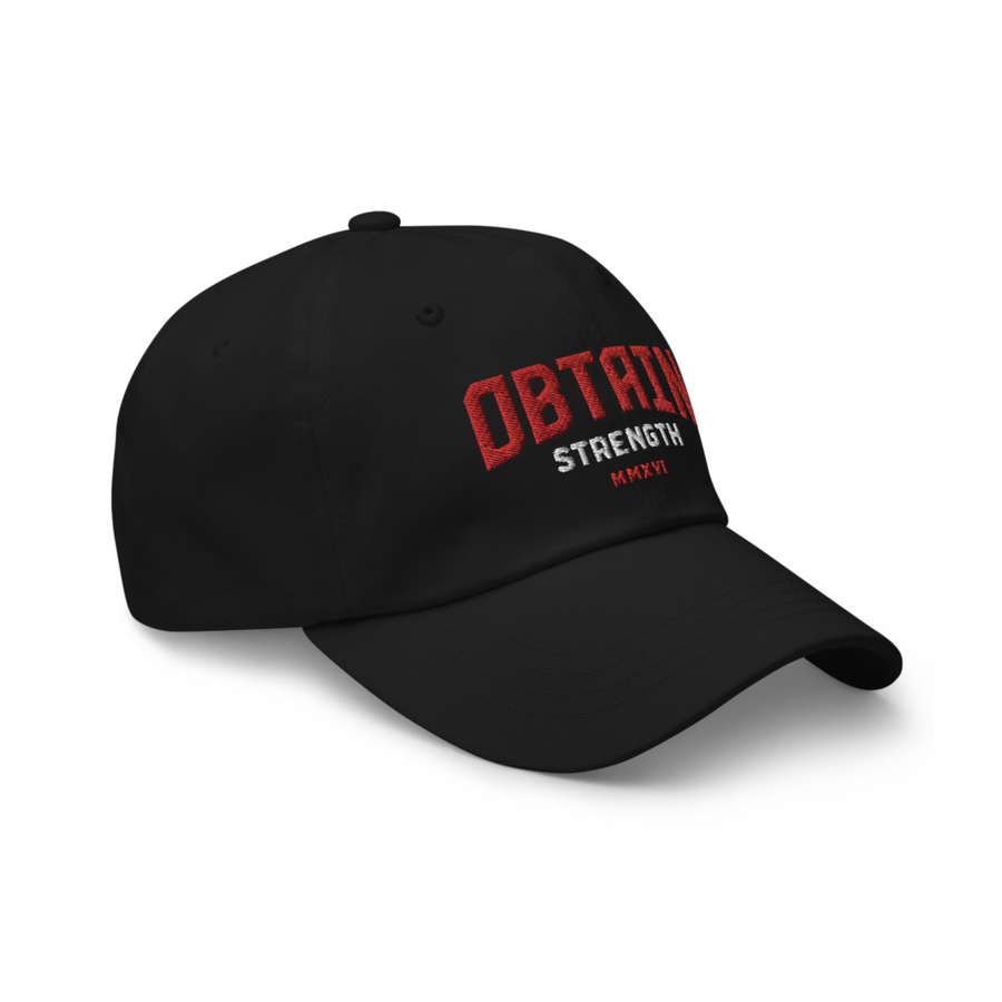 Black & Red Bent Logo Dad Hat