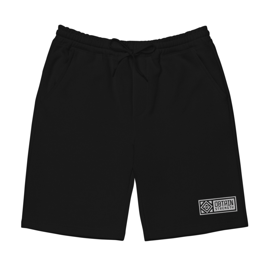 Black Banner Fleece Shorts
