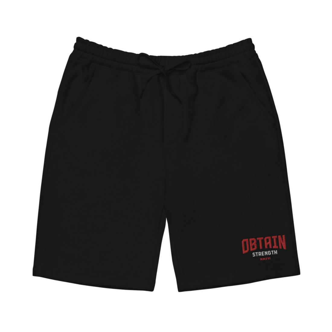 Black Bent Logo Fleece Shorts