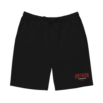 Black Bent Logo Fleece Shorts